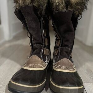Size 10 - Sorel Joan of Artic Brown/Tan Fur-Lined Boots